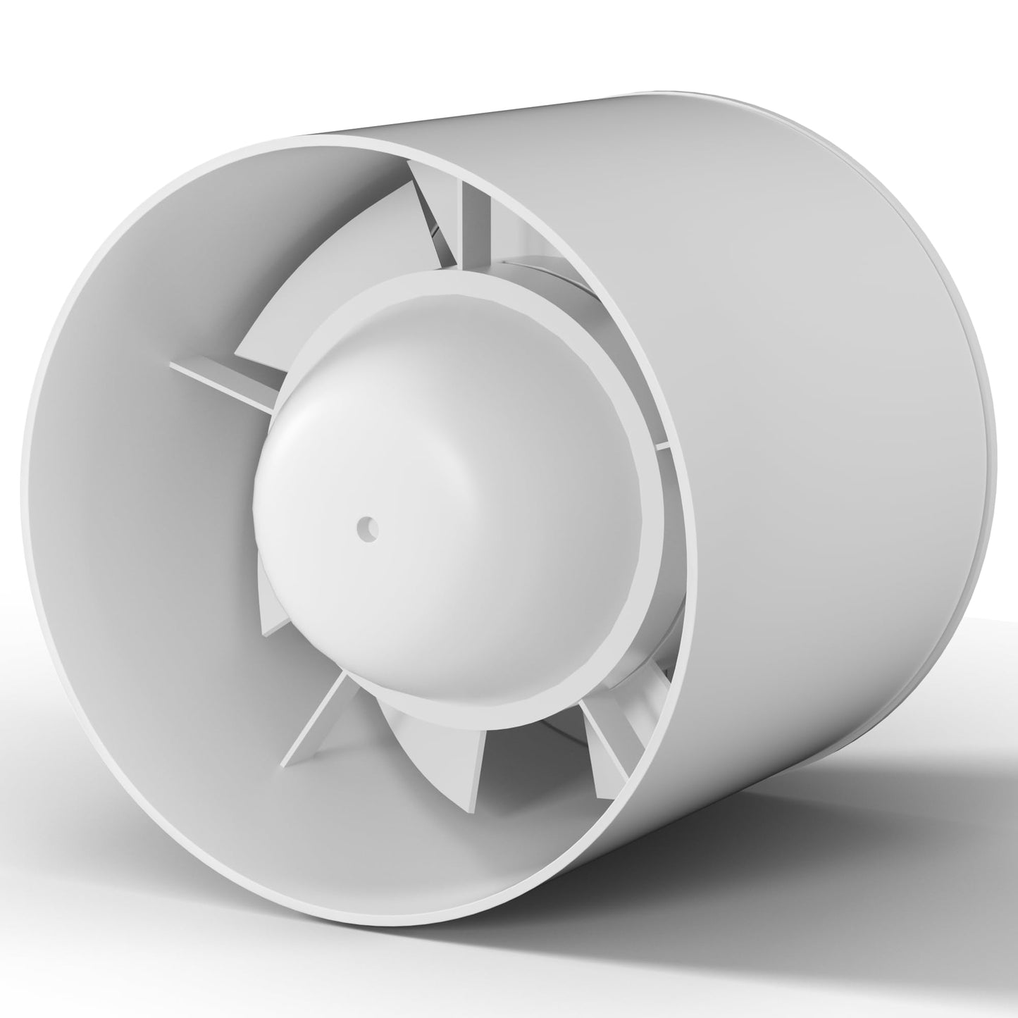 150mm cauruļveida ventilators EINTTAX, iebūvējamais nosūces ventilators, kluss kanāla ventilators 320m³/h vannas istabai, tualetei, virtuvei, siltumnīcai, teltij, garāžai, ziloņkaula krāsā (6 inch Ohne Stecker)