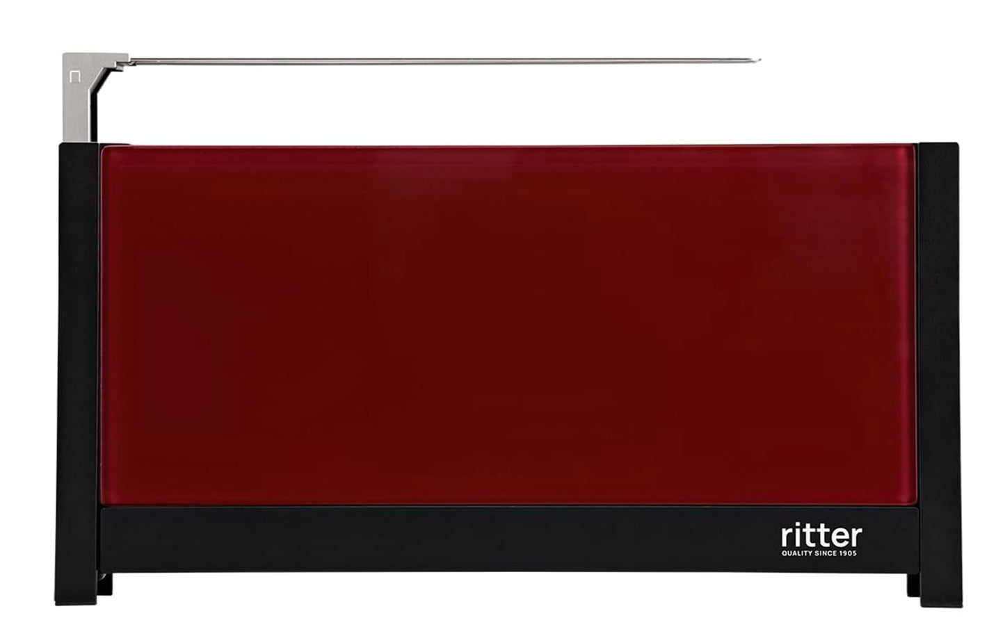 ritter vulkāns 5 garais tosteris ar maizes uzlikumu, ekstra šaurs, ražots Vācijā, sarkans