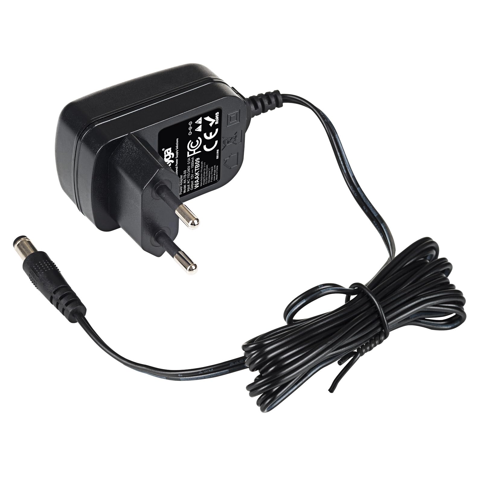AKYGA universālais barošanas bloks AK-TB-09 - 12V 0.5A, 6W, 5.5 x 2.1 mm, 1.4m kabeļa garums