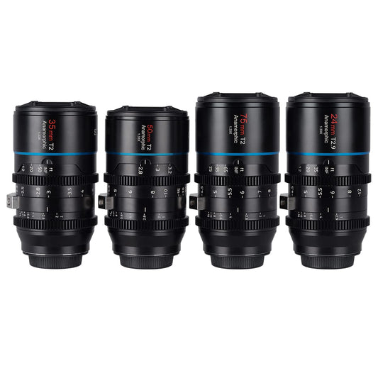SIRUI Mars 1.33x T2 līdz T2.9 anamorfiskais objektīvu komplekts, MFT objektīvu komplekts (24mm, 35mm, 50mm, 75mm M4/3 anamorfiskie objektīvi)