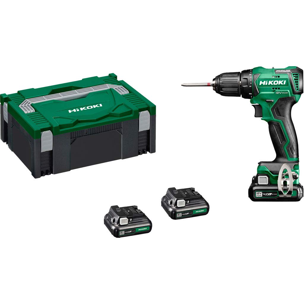 HiKOKI akumulatora urbjmašīna DS12DD - 12V, 38 Nm, bezsuku motors, 2 ātrumi, LED gaisma, 2 x 4,0 Ah akumulators, koferis.