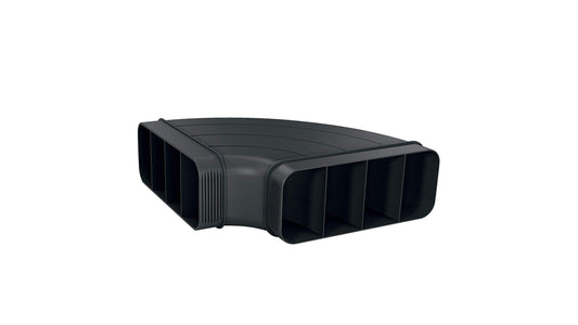 Bosch HEZ9VDSB1 piederums plītīm ar izplūdes ventilāciju, 90° horizontāls plakans kanāla locījums, melns