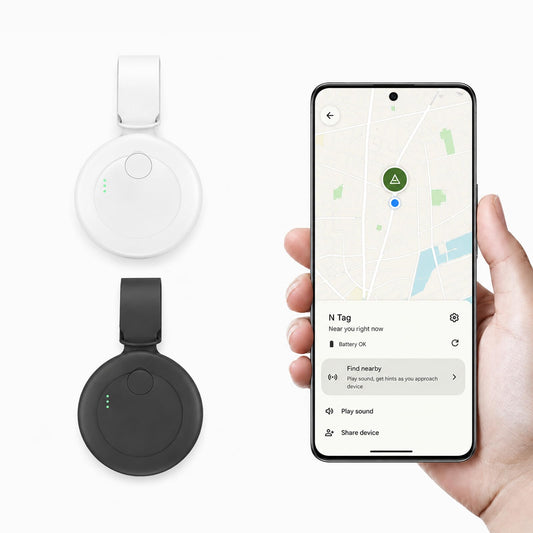 Suņu GPS izsekotājs Android, Google Find My Device, Bluetooth GPS viedais tags bez SIM kartes un abonementa, IP67 ūdensizturīgs silikona futrālis kaklasiksnai