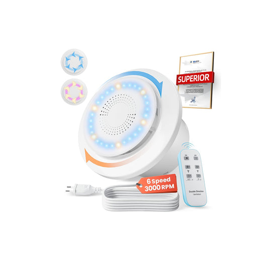 Badkamer ventilators 100mm 6 ātrumu 2 virzienu nosūces ventilators ar tālvadības pulti, 3000 apgr./min 220m³/h redzami virziena un ātruma indikatori, 2W energoefektīvs motors, atmiņas funkcija, ātra mitruma samazināšana, 5 gadu garantija