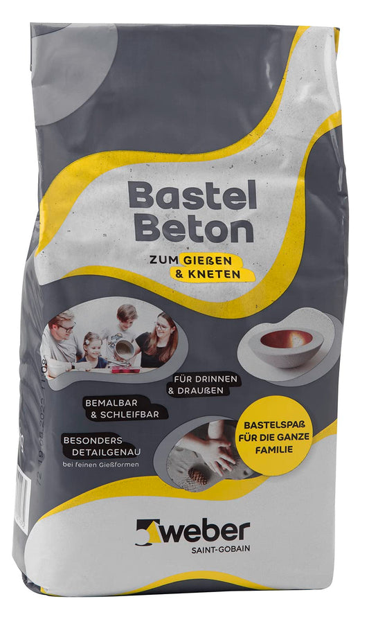 Weber | Radošais betons 5 kg | liešanai un mīcīšanai | krāsojams, lakojams, slīpējams | hobija un radošiem darbiem | iekštelpām un ārtelpām | betons rokdarbiem, amatniecības cements