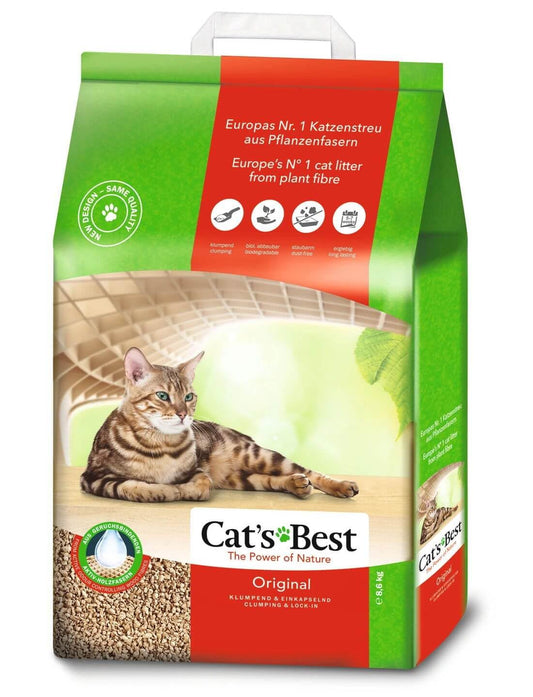 Cat's Best Original kaķu pakaiši, 100% augu izcelsmes salipstoši pakaiši ar maksimālu uzsūktspēju, dabīgi un aktīvi neitralizē smakas, 8,6 kg/20 l
