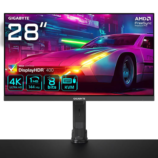 Gigabyte M28U 28" 4K UHD Gaming Monitor - 144Hz, 1ms response, FreeSync Premium Pro, HDMI 2.1, Display HDR400