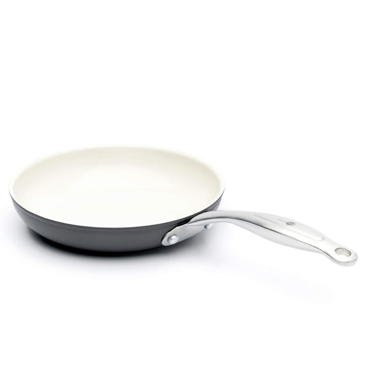 GreenPan Panna - 20 cm, melna un krēmkrāsas, keramikas pārklājums, toksīniem brīva, piemērota cepeškrāsnij un trauku mazgājamai mašīnai.