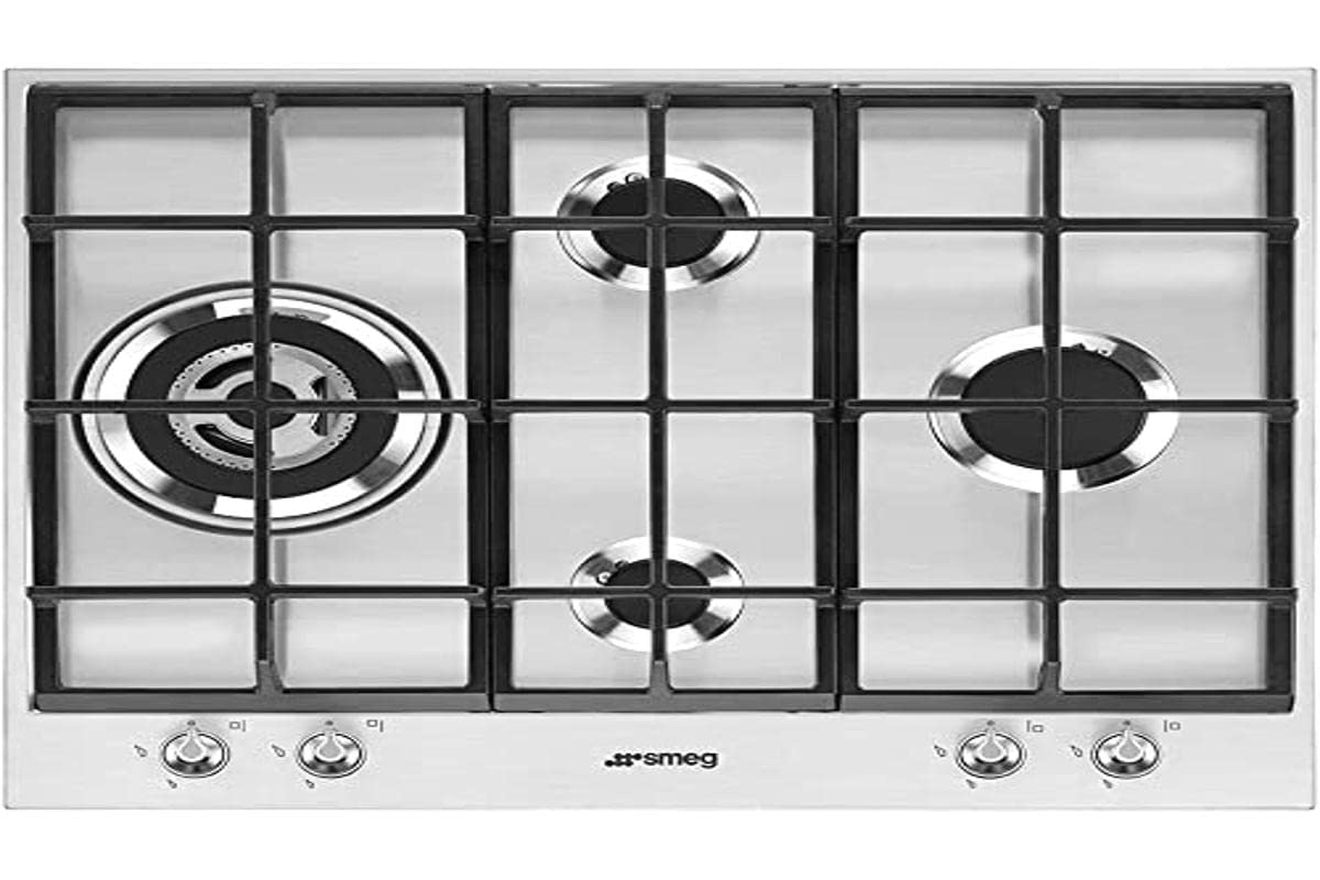 SMEG; gāzes plīts (PX164L), nerūsējošais tērauds