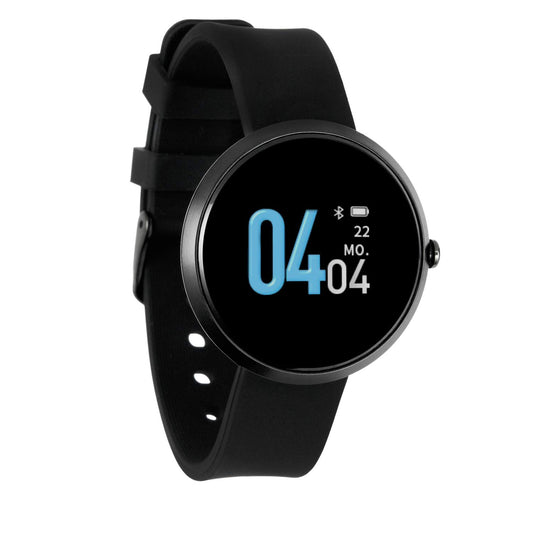 X-WATCH 54060 SIONA COLOR FIT - tumši melns sieviešu viedpulkstenis, aktivitāšu izsekotājs, saderīgs ar Android un iOS