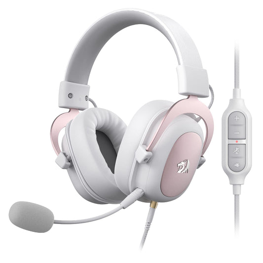 Vadu spēļu austiņas Redragon H510 Zeus, 7.1, 53mm, rozā balta