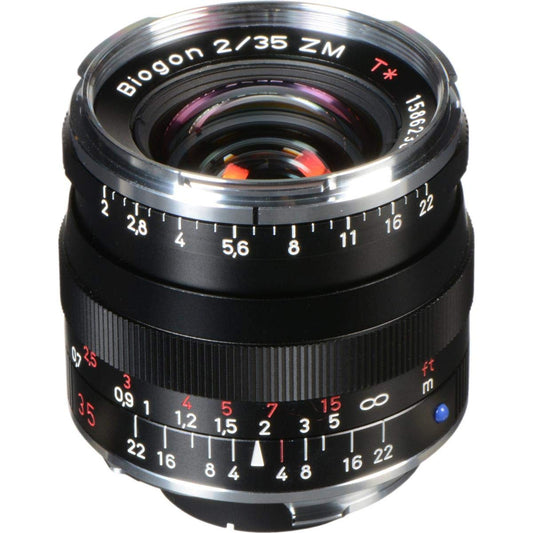 ZEISS Ikon Biogon T* ZM 2/35 Platleņķa kameru objektīvs Leica M-montāžai, Melns