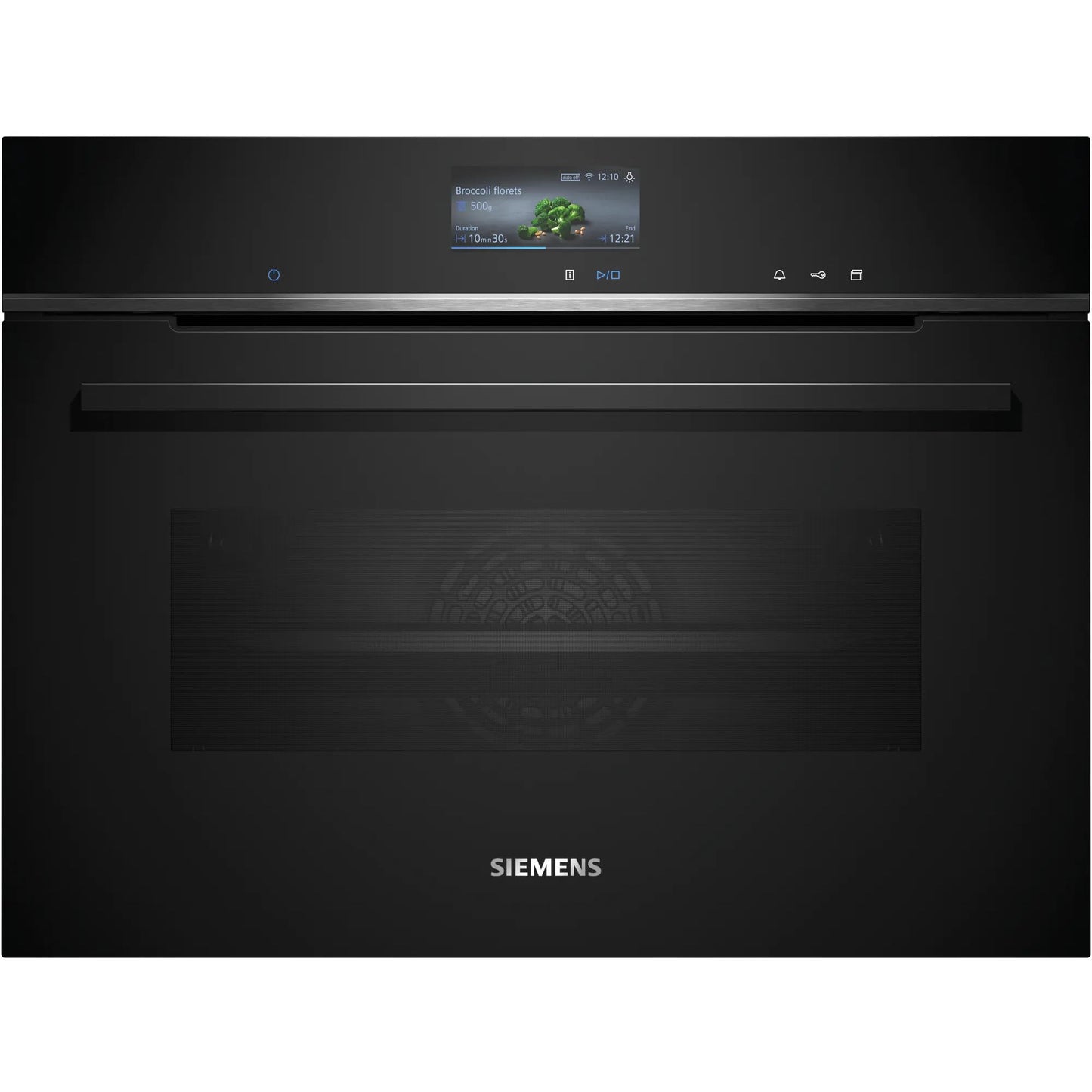 Iebūvējamā tvaika cepeškrāsns Siemens iQ700 CS736G1B1, 60 x 45 cm, melna, ar pašattīrīšanos, 21 sildīšanas režīms