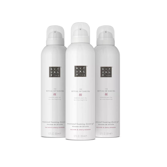 Dušas putas RITUALS Sakura, ķiršu ziedu aromāts, 3 x 200 ml