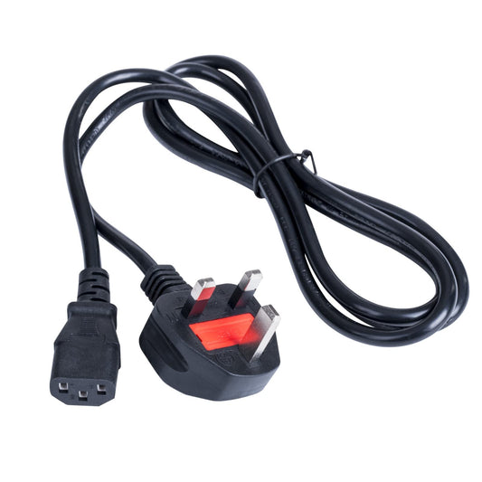 Akyga strāvas kabelis AK-AG-01A - 1.5m UK power cable, CCA BS 1363 (G tips) and IEC C13 connector.