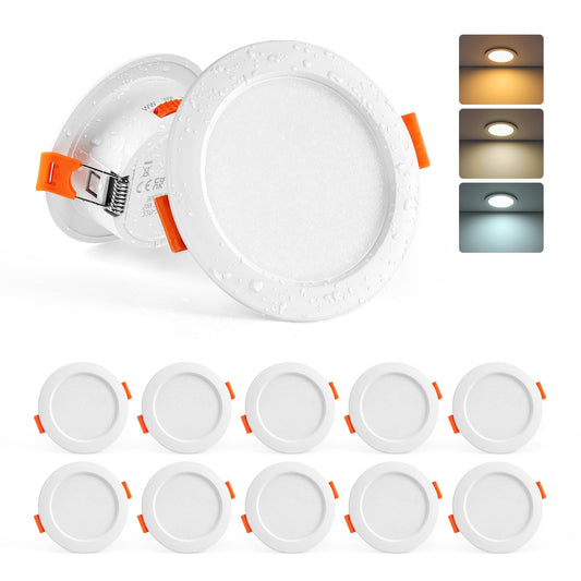 Sanyoung LED iebūvējamie gaismekļi 230V, plakani, 5W, 68mm, 3CCT, 10 gab. komplekts