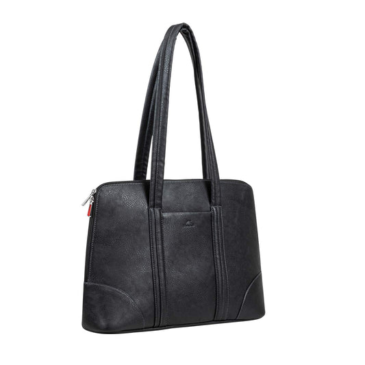 8. Rivacase UtoteBag plecu soma sievietēm, laptoptasīte planšetdatoram līdz 16 collām un Macbook Pro - plecu soma dāmām, klēpjdatora soma, dāmu soma klēpjdatoram / (melna)