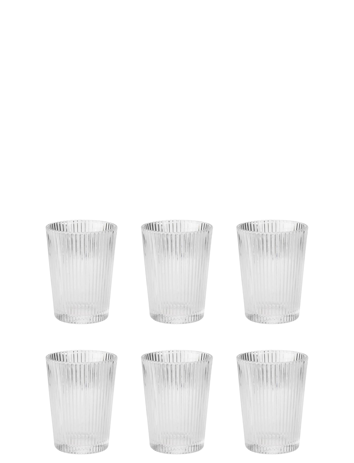 Dzērienu glāzes Stelton Pilastro, rievotas ūdens glāzes, 6 gab., 150ml, mazgājamas trauku mazgājamajā mašīnā, saliekamas viena uz otras, karstiem un aukstiem dzērieniem
