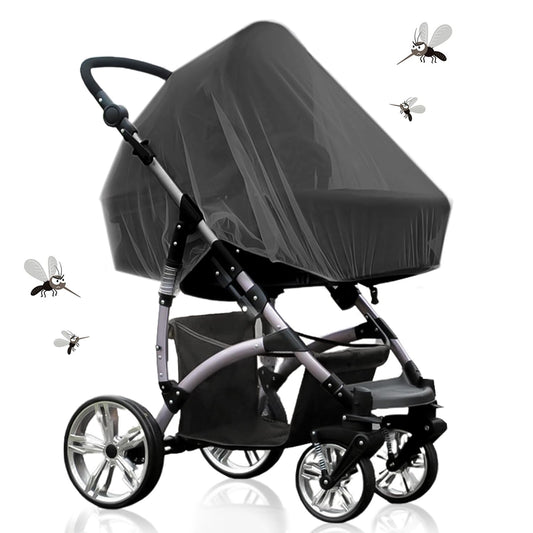 Moskītu tīkls bērnu ratiem FFTANXS, universāls āra, insektu aizsardzība, izturīgs pret plīsumiem un mazgājams, melns, 150 cm