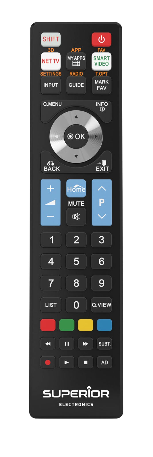 Augstākās klases LG rezerves daļa - Universāla rezerves tālvadības pults, saderīga ar visiem LG zīmola televizoriem un SMART TV - uzreiz gatava lietošanai, nav nepieciešama programmēšana - SUPTRB007