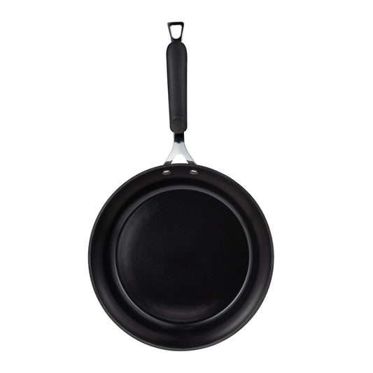 BERGNER E Xcalibur - 28 cm frying pan, forged aluminum, ceramic coating, gray exterior, induction base, silicone-wrapped handle.
