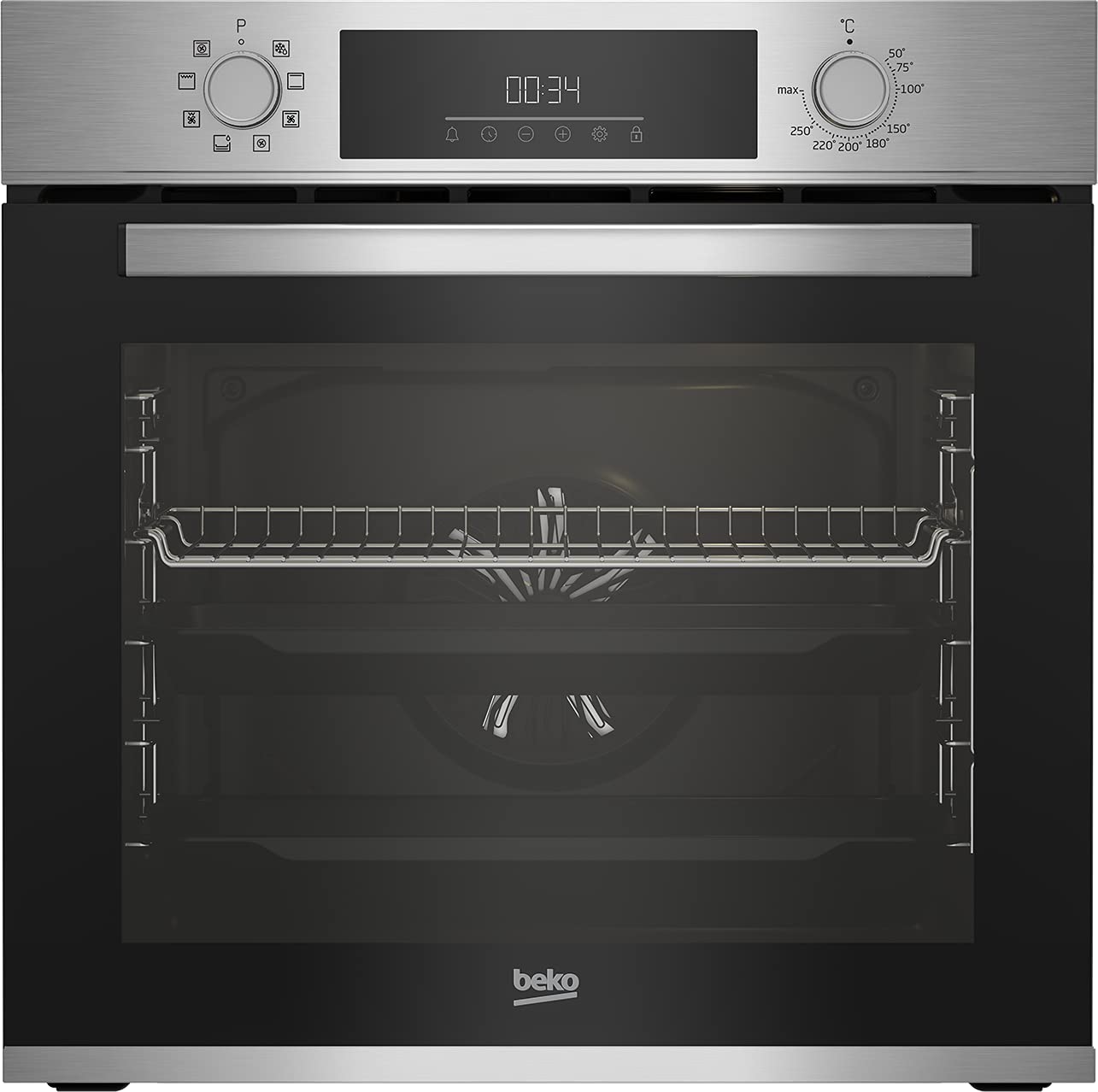 Iebūvējama cepeškrāsns Beko BBIM12300X, b300, 60 cm, 72 l, SteamShine tīrīšana ar tvaiku, 8 sildīšanas režīmi, AeroPerfect, multifunkcionāla cepeškrāsns