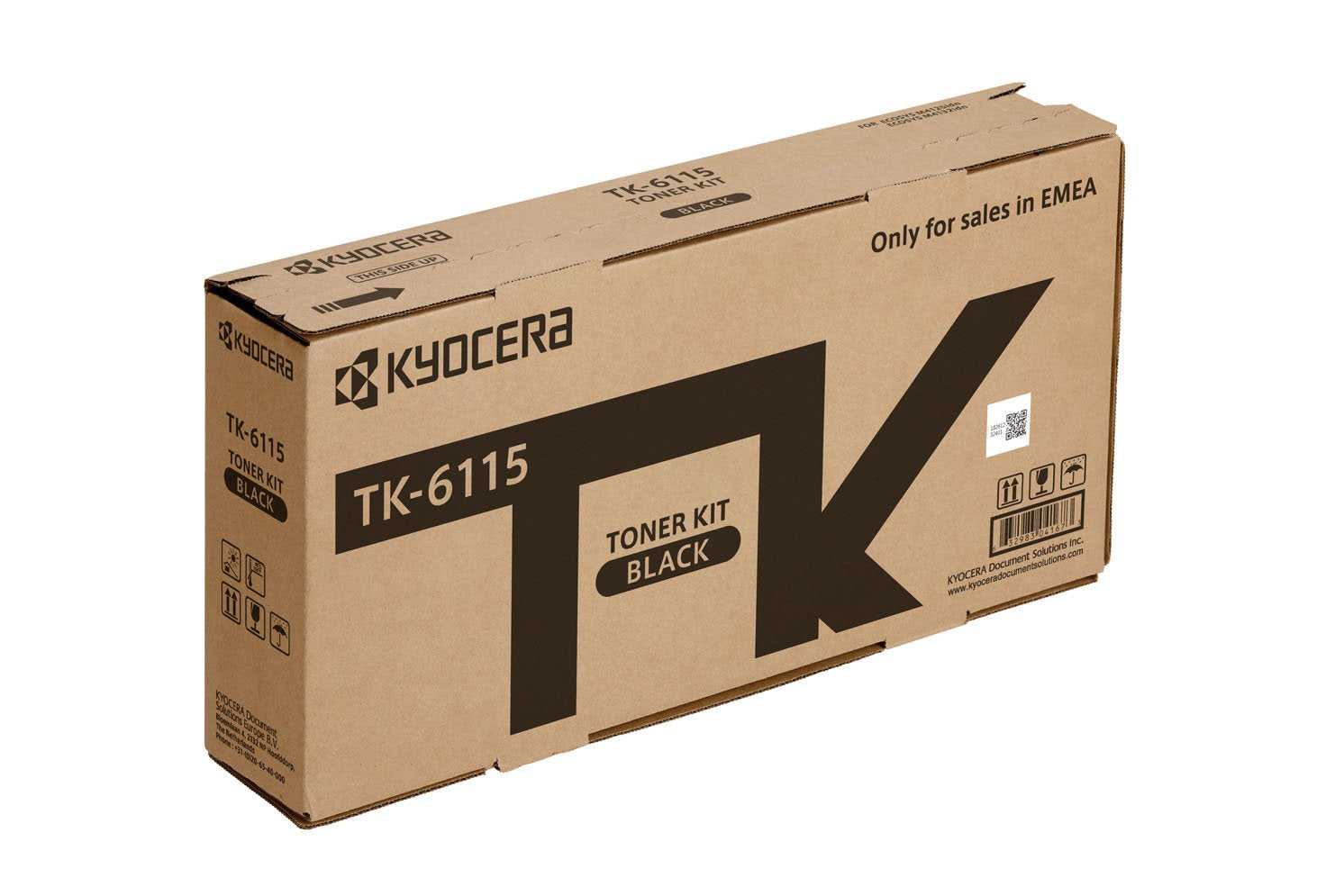 Kyocera TK-6115 toner - Black, compatible with M4125idn/M4132idn, yields up to 15,000 pages, ideal for multifunction printers.