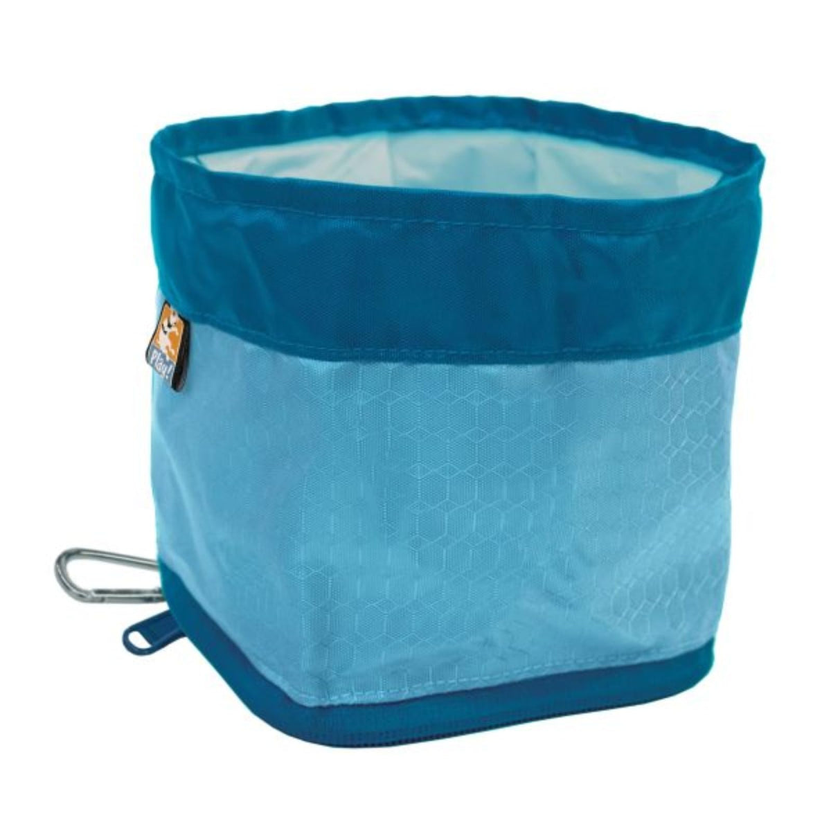 Kurgo Zippy Bowl kompakta suņu bļoda, BPA nesaturoša, izturīga, ceļojumu soma ar karabīni, salokāma bļoda, mazgājama trauku mašīnā, 1,4 L, piekrastes zila