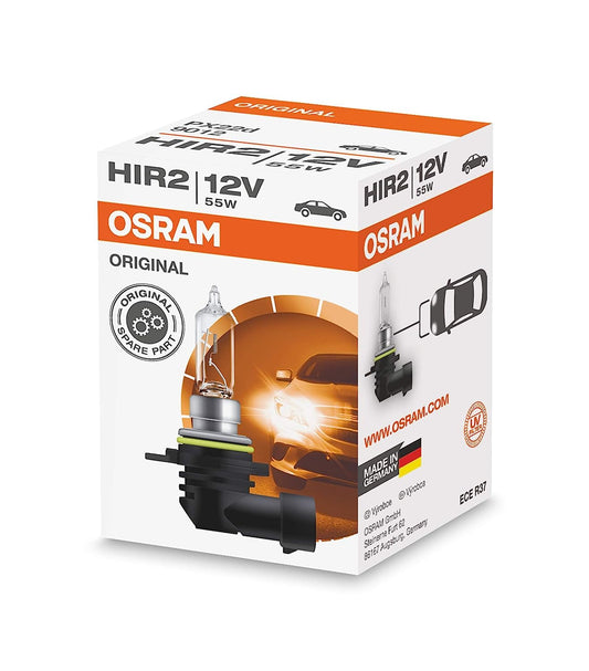 Osram, halogēns, ORIGINAL HIR2 priekšējās gaismas spuldze, 9012, 12V, 1 gab. salokāmā kastē, automašīnām, sarkana