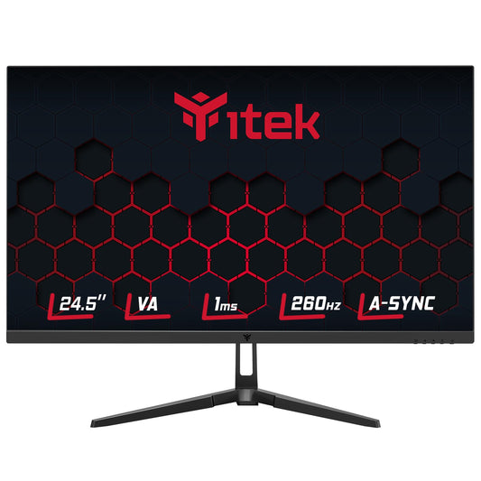 Itek GGF monitori - 24.5" FHD 1920x1080, VA panel, 260Hz, 1ms, HDMI, DP, HDR, RGB, Adaptive Sync