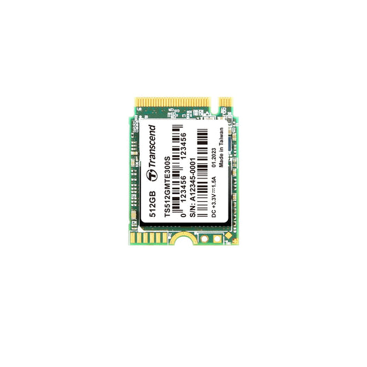Transcend MTE300S 512GB NVMe SSD - PCIe Gen3 x4, M.2 2230, 3D TLC NAND for high-speed storage.