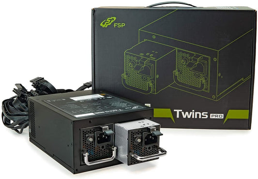 FSP Group Twins PRO 2X 900W Power Supply - Dual 900W, black, high efficiency, reliable performance for servers.