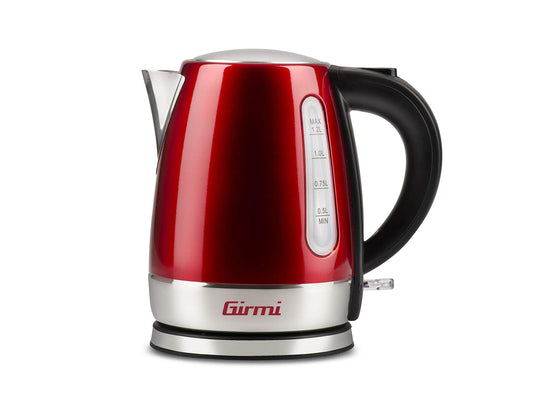 Girmi BL32 - Bezvadu nerūsējošā tērauda tējkanna, 1,2 l, 1630 W, sarkana, ātra vārīšana un moderns dizains.