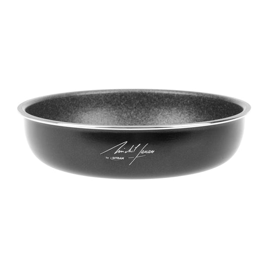 Sitram 715394 alumīnija panna - 20 cm, melna nelīpoša, bez PFOA, piemērota visiem plīts veidiem, rokturis nav iekļauts.