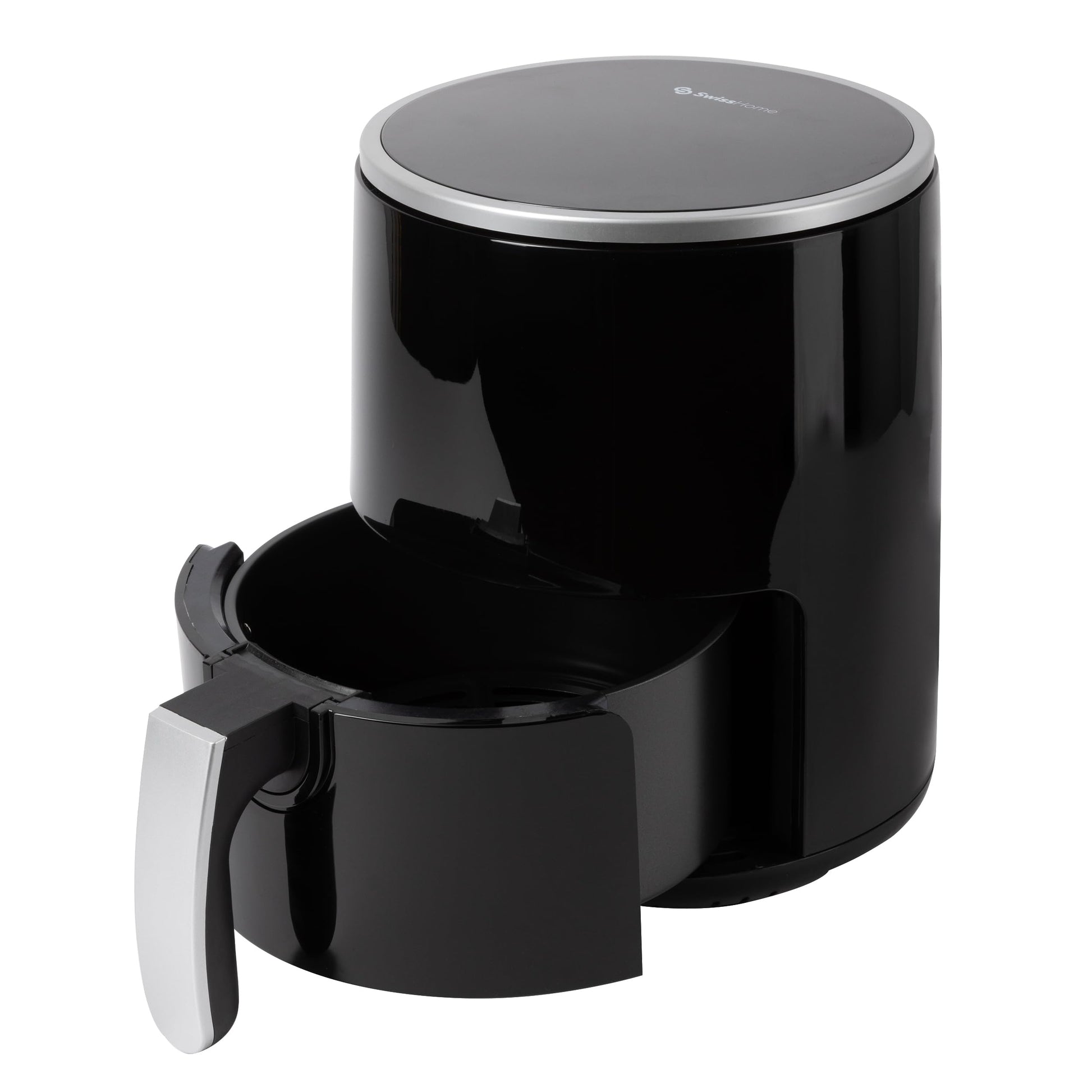 Z SwissHome PETIT - 2.5L 1200W air fryer with digital display, adjustable temp 80-200°C, 60 min timer, removable basket.