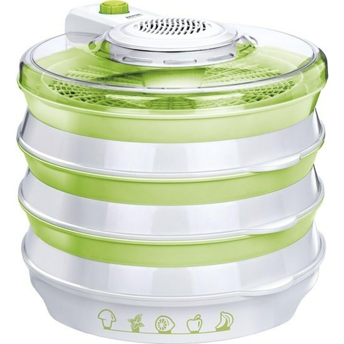 MPM MSG-06 Dörrautomat pārtikai izvelkams ar 6 nodalījumiem un 400W, balts/zaļš