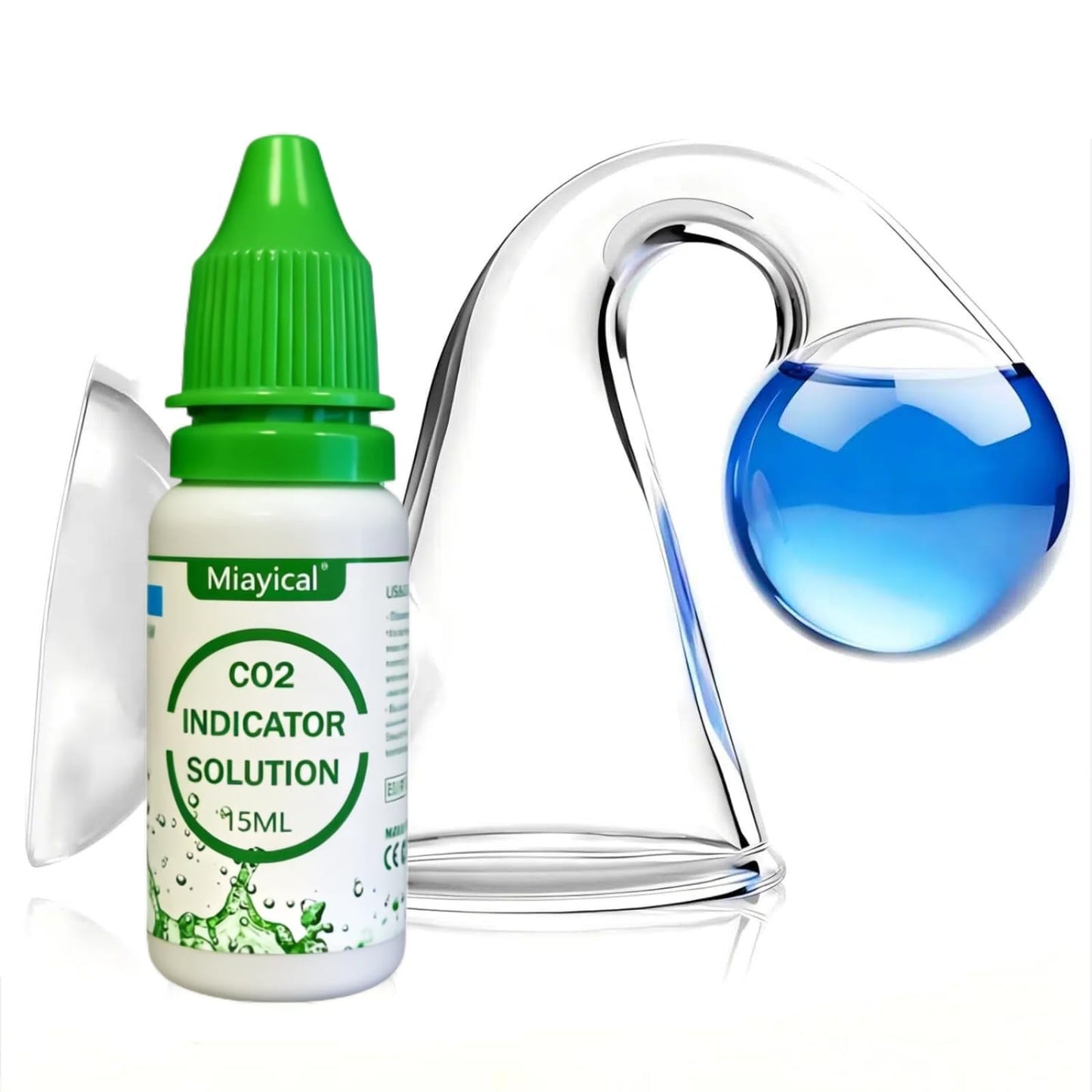 CO2 tests akvārijam Drop Checker, kolorimetrisks CO2 indikators, 15 ml indikatoršķīdums + titrēšanas detektors, atbalsta akvārija augu un zivju augšanu, precīza mērīšana