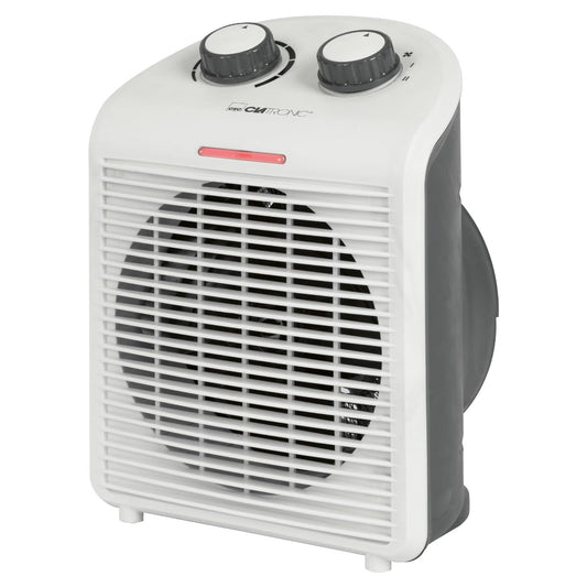 Elektriskais sildītājs Clatronic HL 3761, mobils un kompakts sildītājs, 2 sildīšanas jaudas (1000/2000 W), aukstā režīma ventilators, stabils rokturis, pelēki balts, 263951