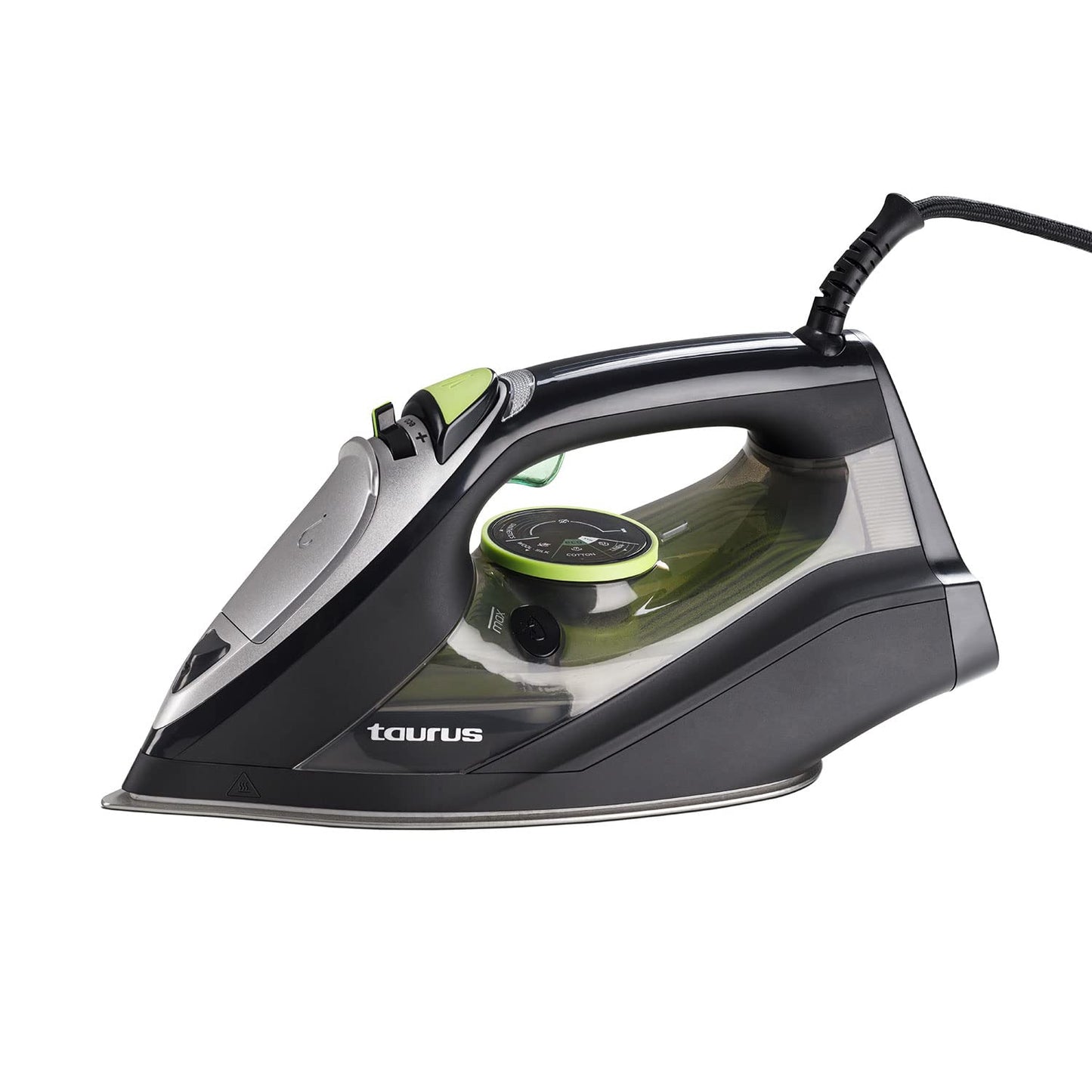 Taurus tvaika gludeklis - 3000 W, tvaika padeve 200 g/min, precīzs gals, anodēta zole, ECO pozīcija, melnā krāsā.