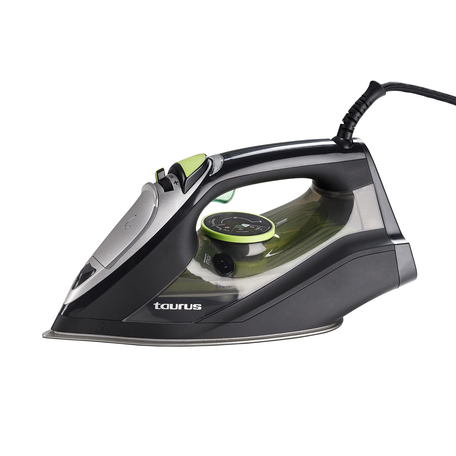 Taurus tvaika gludeklis - 3000 W, tvaika padeve 200 g/min, precīzs gals, anodēta zole, ECO pozīcija, melnā krāsā.