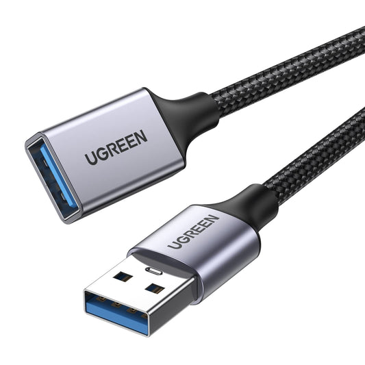 USB 3.0 pagarinātājs 1M, UGREEN 5Gbps kabelis ar neilona pinumu un alumīnija savienotājiem