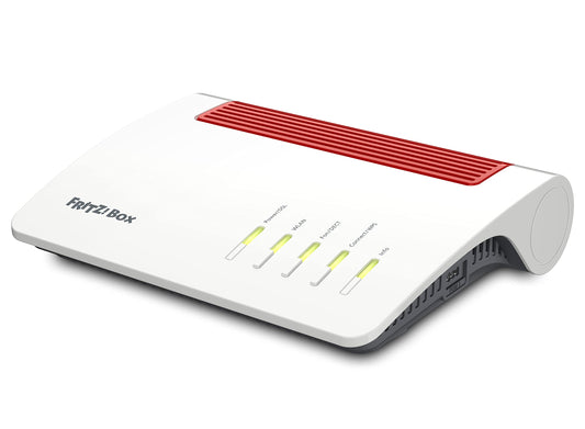 FRITZ!Box 7590 AX Ekskluzīvā izdevuma (Wi-Fi 6 DSL maršrutētājs 2.400 MBit/s (5GHz) un 1.200 MBit/s (2,4 GHz), ieskaitot SanDisk USB atmiņu, WLAN Mesh, DECT bāzi, vācu valodas versija)