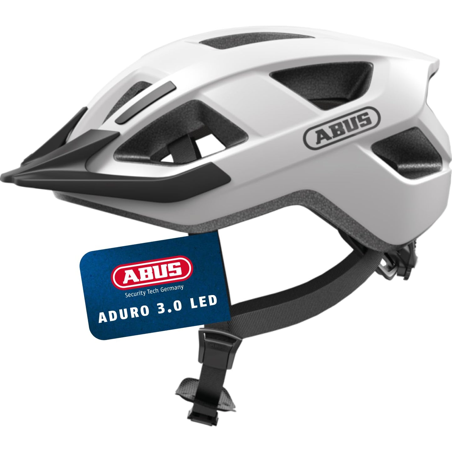 Velosipēda ķivere ABUS Aduro 3.0 LED, M izmērs, balta
