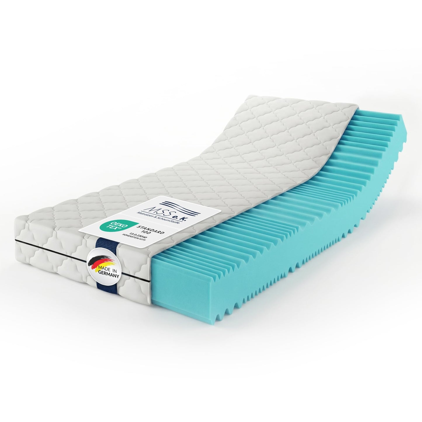 MSS e.K. Aqua Deluxe 7 zonu auksto putu matracis 90x200 x19 cm H4/H5