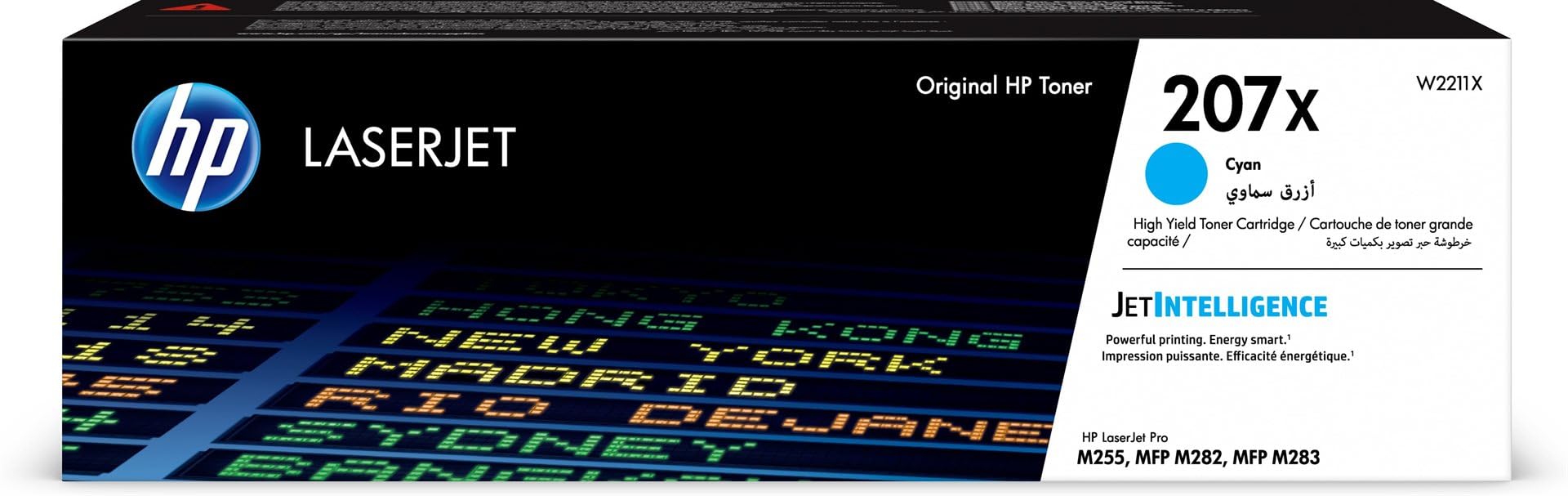 HP 207X Cyan Toner - High-capacity for HP Color LaserJet Pro M283, M282, M255 printers.