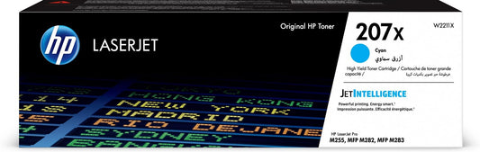 HP 207X Cyan Toner - High-capacity for HP Color LaserJet Pro M283, M282, M255 printers.