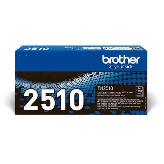 Brother TN-2510 Toner Cartridge - Black, high yield, compatible with Brother printers, delivers sharp prints.