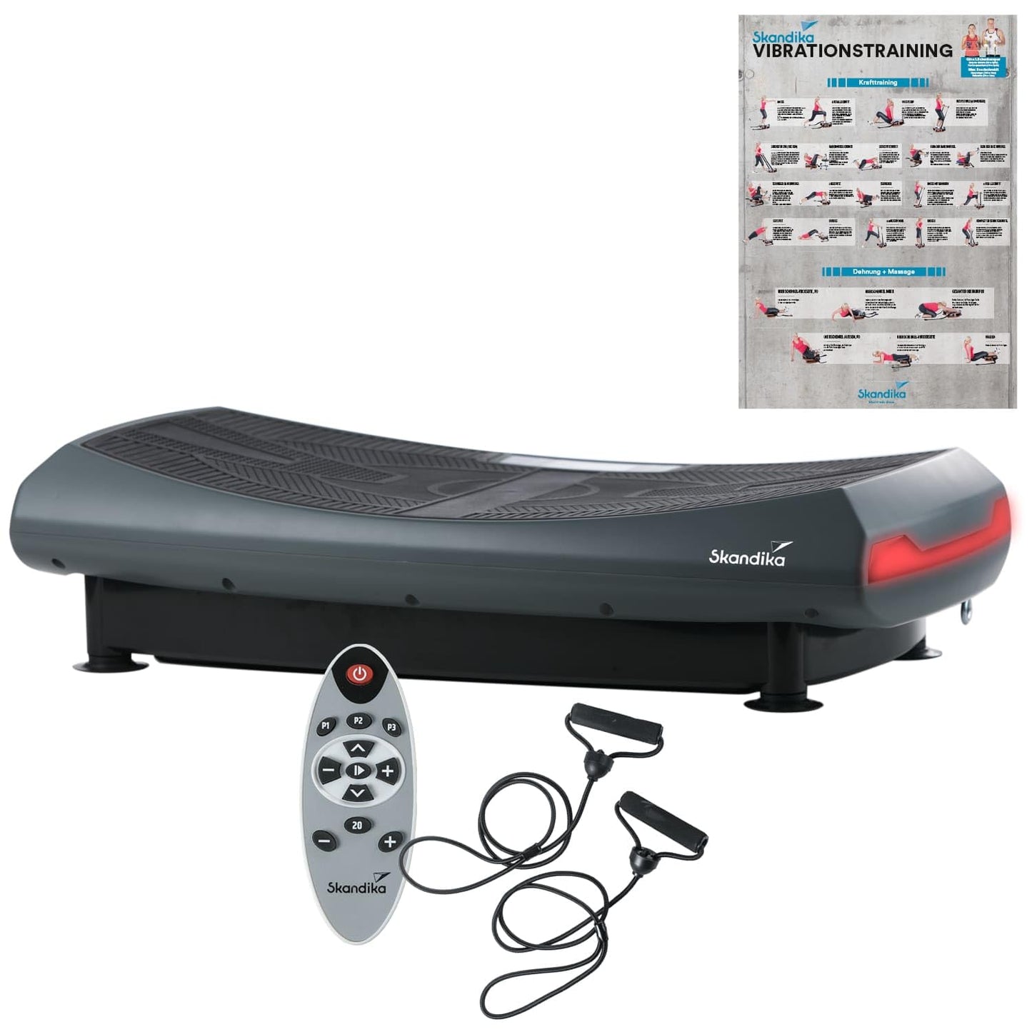 Vibrācijas platforma Skandika V2000 4D, pelēka | 4D vibrācija līdz 35 Hz, Curved Technology, Bluetooth skaļruņi, tālvadības pults, 60 līmeņi, 3 + 3 programmas, oscilējoša vibrācija | fitnesa ierīce
