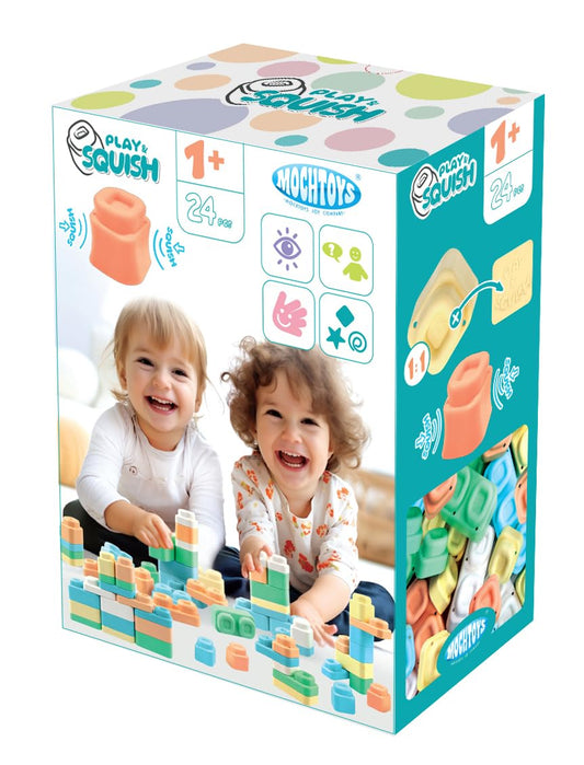 MOCHTOYS Mīksts putu klāšanas komplekts - rotaļlieta bērniem, droši spēļu kluči, ideāla dāvana mazajiem.