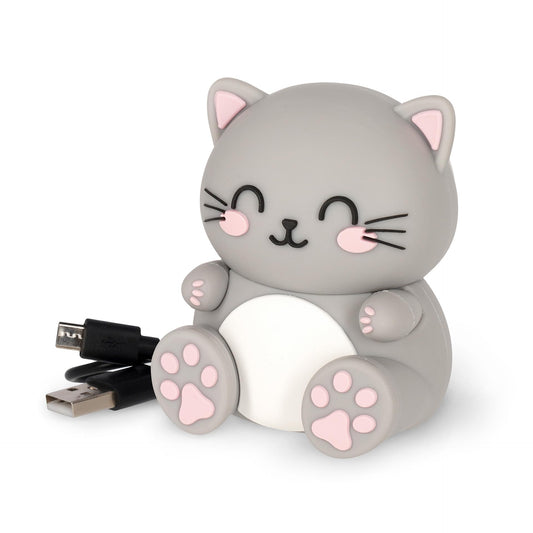 Legami - Bezvadu skaļrunis ar statīvu, Cute skaņa, kaķu tēma, uzlādējams, ieskaitot USB kabeli, izmantojams kā telefona statīvs, 6 x 8 x 5 cm